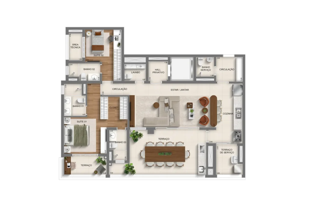 Monã Anália 132m 2 suítes + terraço gourmet