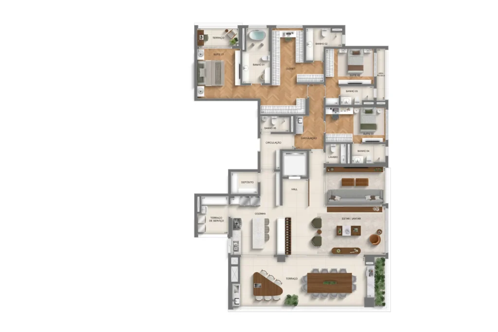 Monã Anália 243m 3 suítes + terraço gourmet